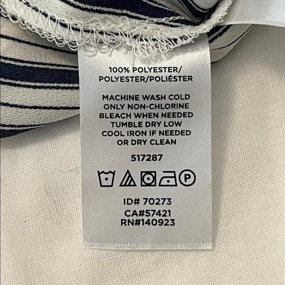 LOFT Striped Crossover Back Yoke Utility Blouse - Picture 15 of 16